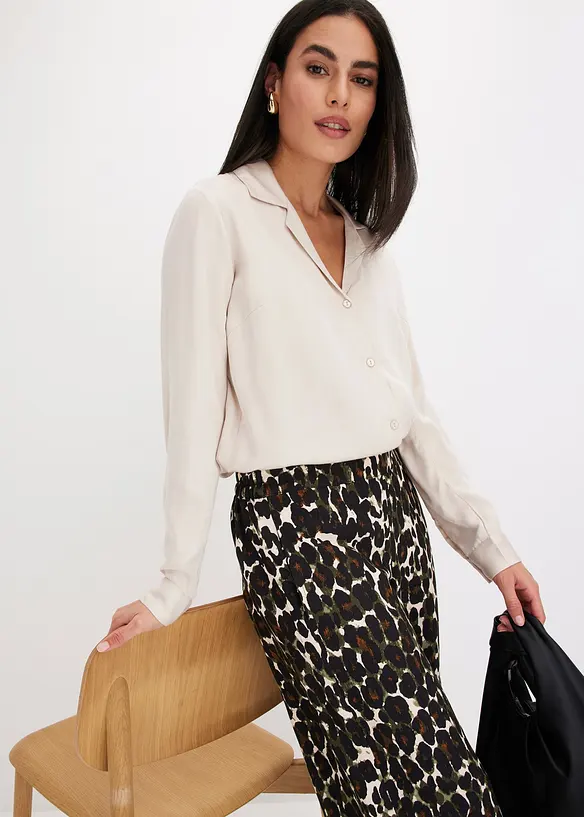 Satinbluse mit Reverskragen, bonprix