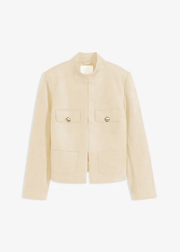 Kurze Velourlederimitat-Jacke, bonprix