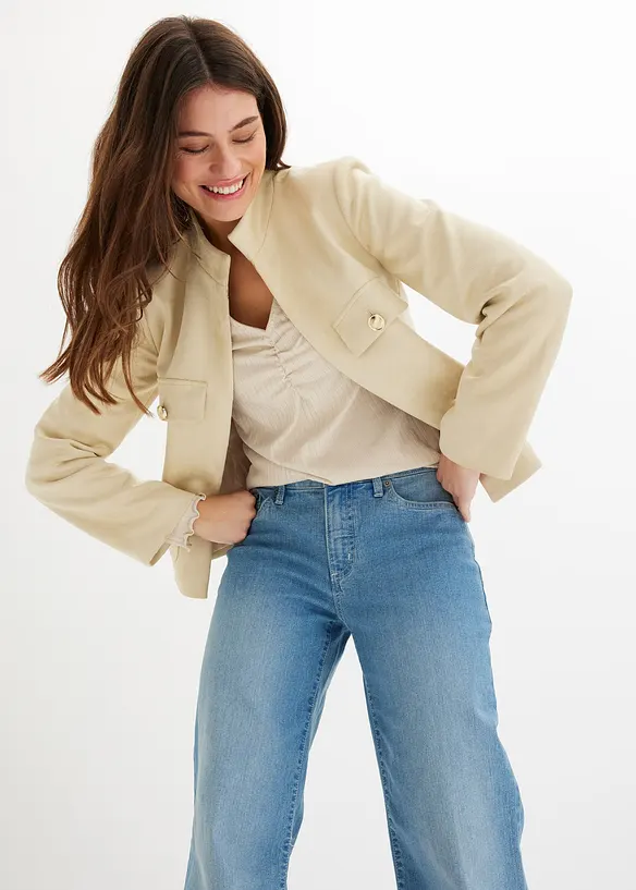 Kurze Velourlederimitat-Jacke, bonprix