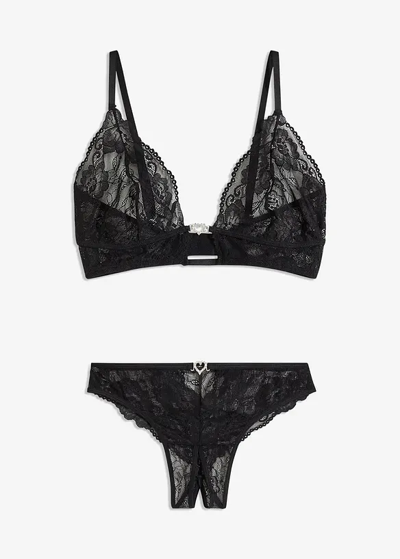 Ensemble soutien-gorge brassi&egrave;re et string ouvert, bonprix