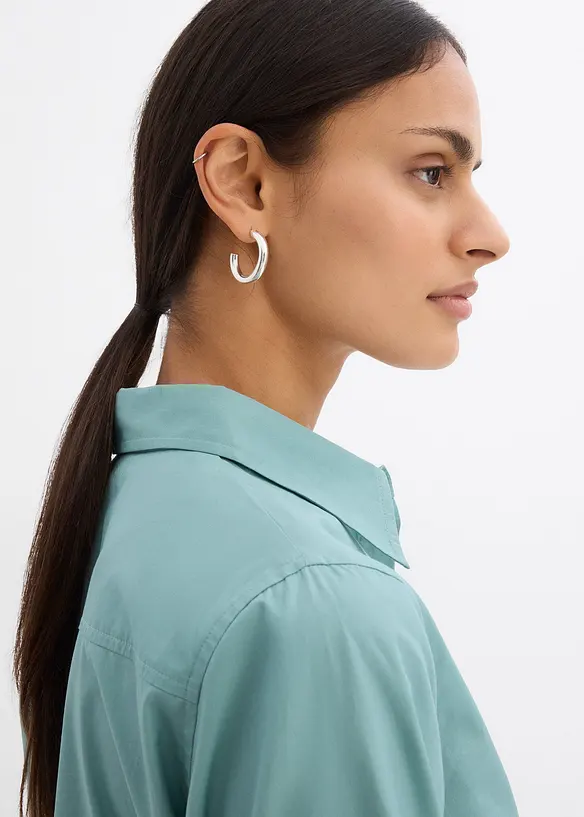 Hemdblusenkleid aus reiner Baumwolle, bonprix