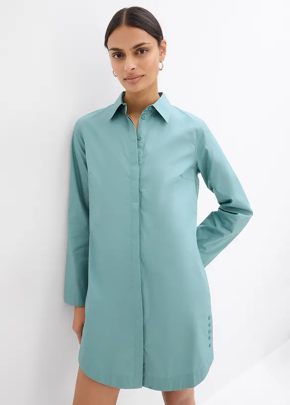 Hemdblusenkleid aus reiner Baumwolle, bonprix