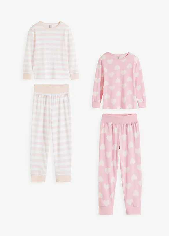 Lot de 2 pyjamas 100% coton (ens. 4 pces), bonprix