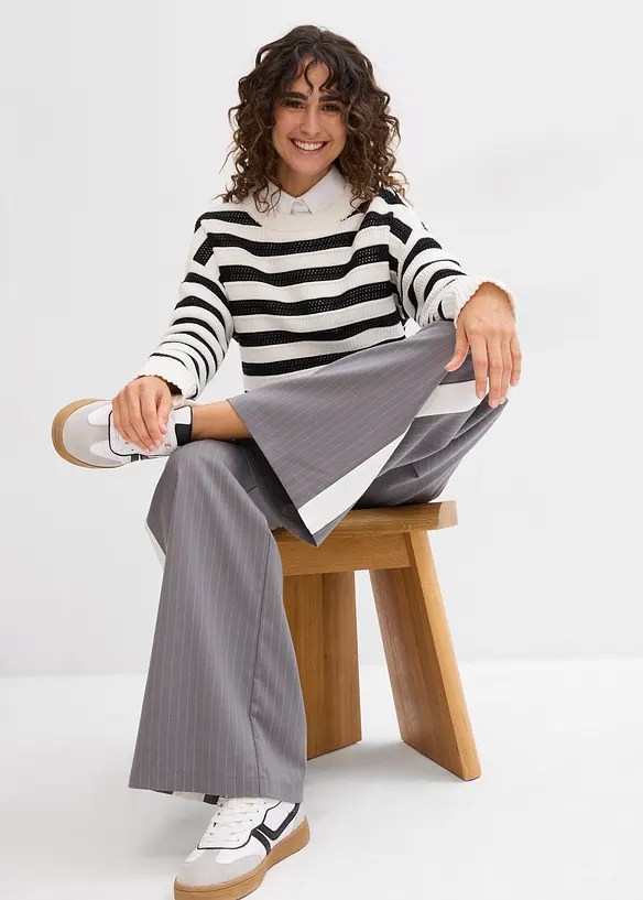 Pantalon ample à rayures contrastantes, bonprix