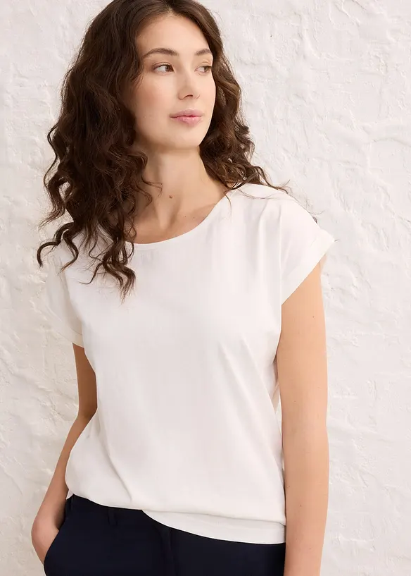 Shirt mit Seidenanteil, bonprix