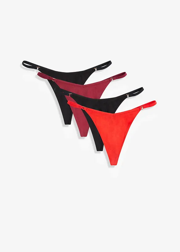 String mit V-Shape mit Bio-Baumwolle (4er Pack), bonprix