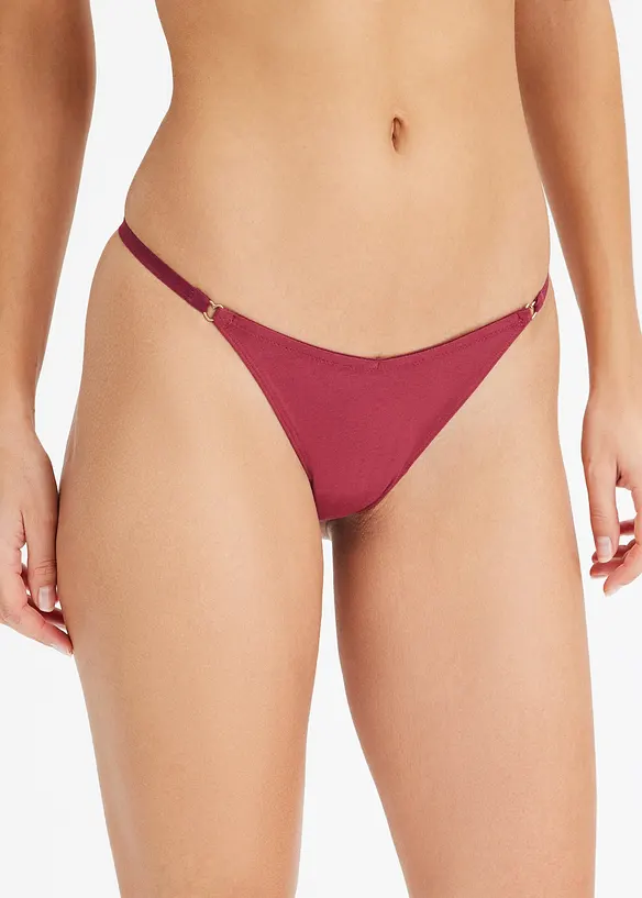 String mit V-Shape mit Bio-Baumwolle (4er Pack), bonprix