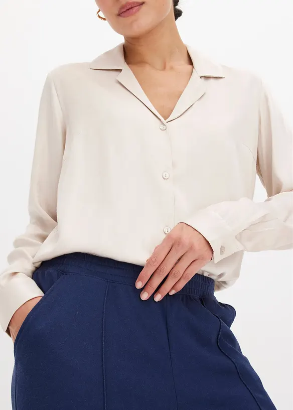 Pantalon élastiqué avec passepoils devant, bonprix