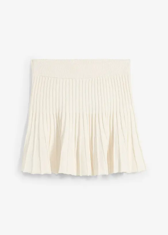 Mini-jupe en maille aspect plissé, bonprix