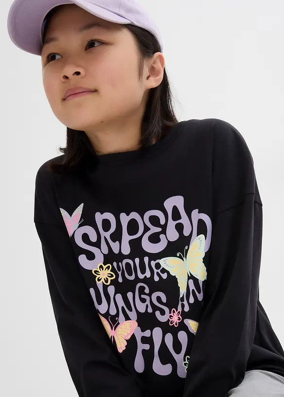 T-shirt manches longues 100% coton, bonprix