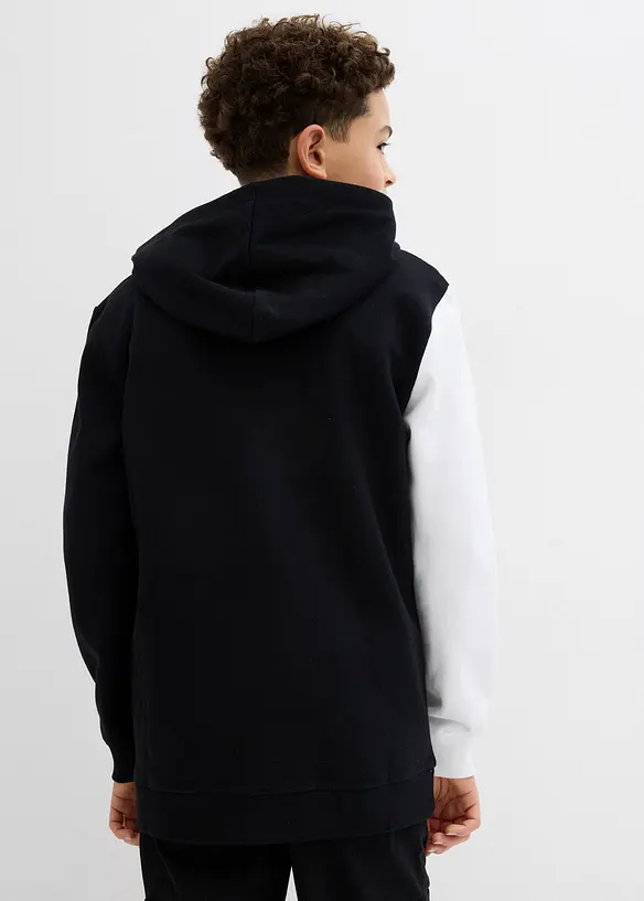 Sweat zippé à capuche 100% coton Loose, bonprix