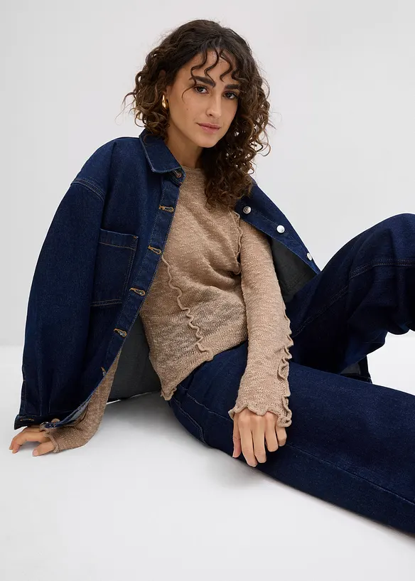 T-shirt en maille texturée, bonprix