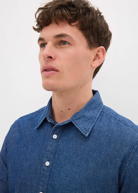 Chemise en jean 100% coton, manches longues, bonprix