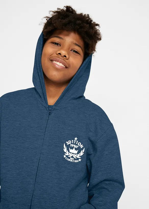 Kapuzen-Sweatjacke aus reiner Baumwolle, bonprix