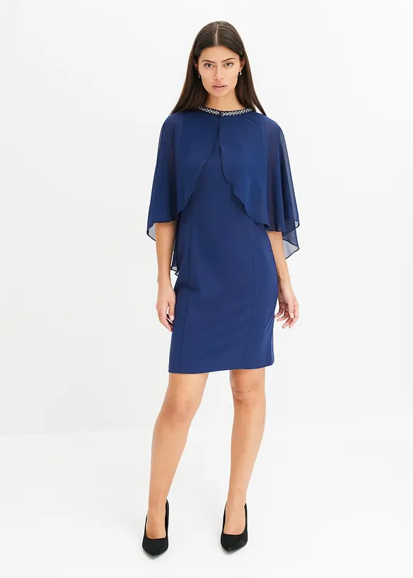 Robe courte et ajustée avec cape amovible, bonprix