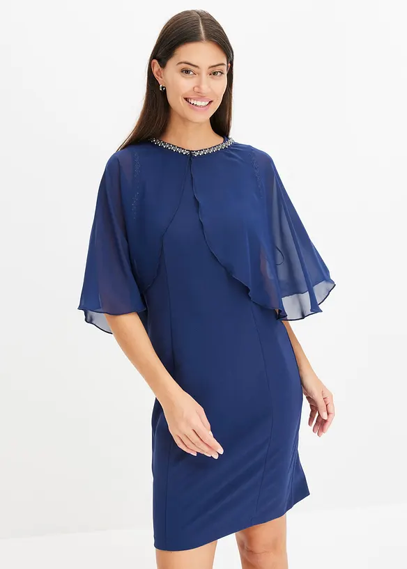 Robe courte et ajustée avec cape amovible, bonprix