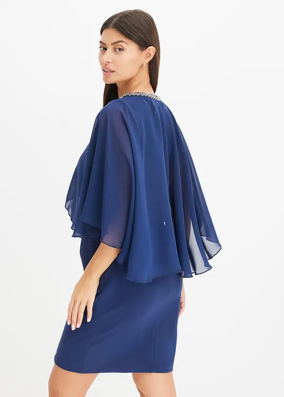 Robe courte et ajustée avec cape amovible, bonprix