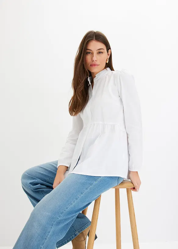 Longbluse aus Baumwoll-Mix, bonprix