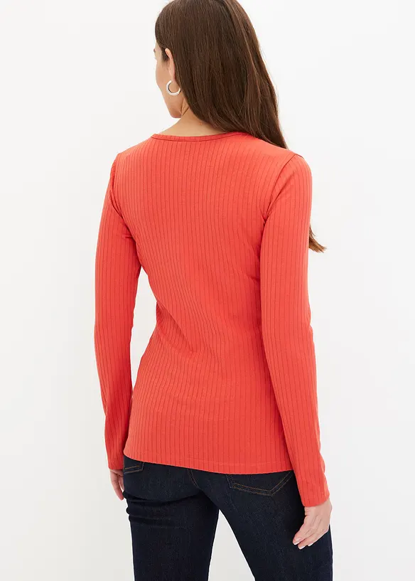 Rippshirt in Wickeloptik, bonprix