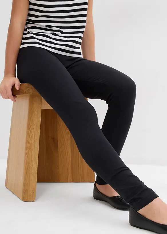Leggings aus elastischem Bio-Baumwoll-Mix (2er Pack), bonprix