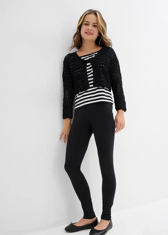Leggings aus elastischem Bio-Baumwoll-Mix (2er Pack), bonprix