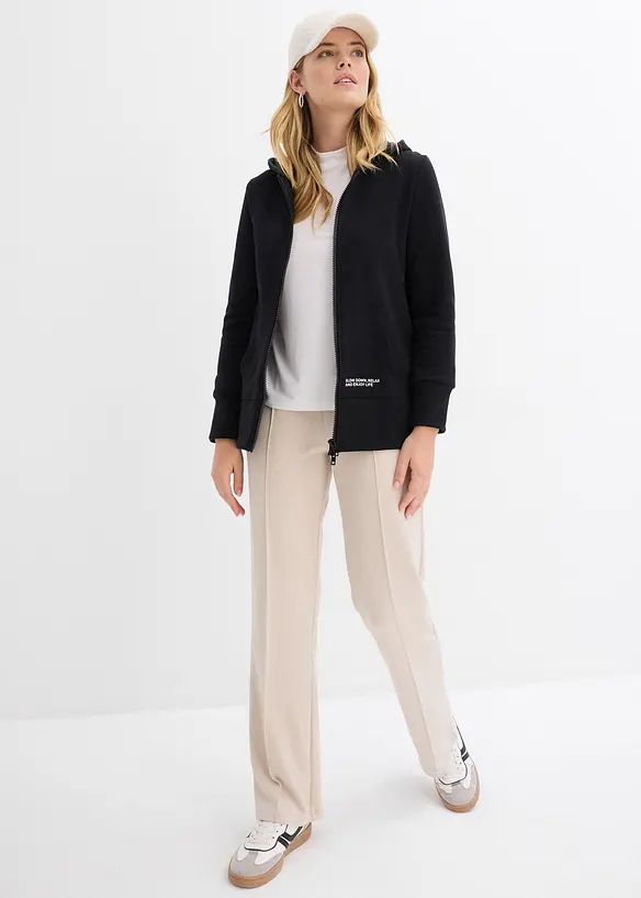 Sweat zipp&eacute; en doux coton m&eacute;lang&eacute;, bonprix