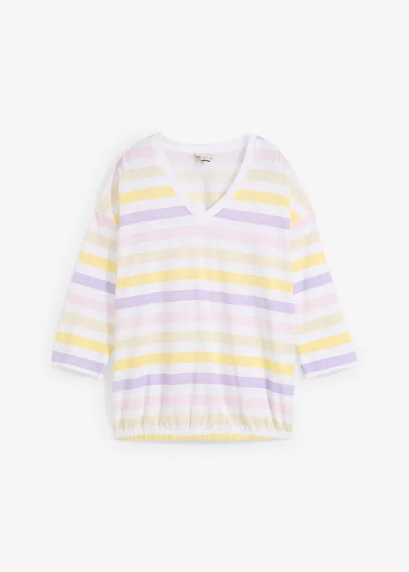 Slub-Shirt aus Bio-Baumwolle, 3/4 Arm, bonprix
