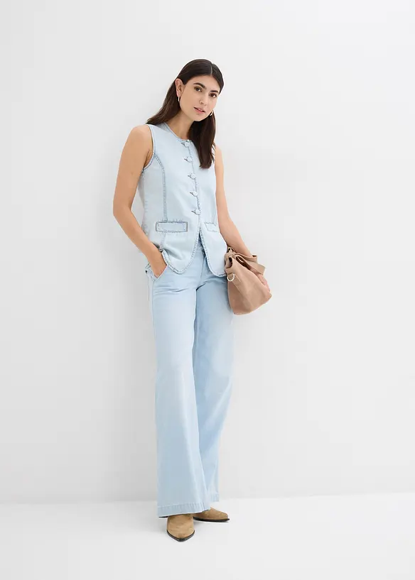 Jean large taille haute, toile ultra-douce, bonprix