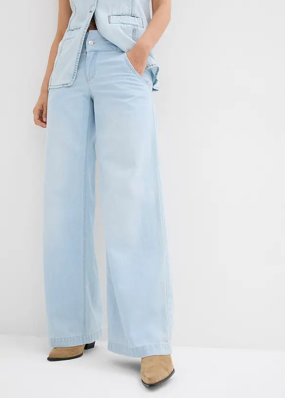 Jean large taille haute, toile ultra-douce, bonprix