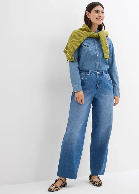 Jean baggy taille mi-haute, toile ultra-douce, bonprix