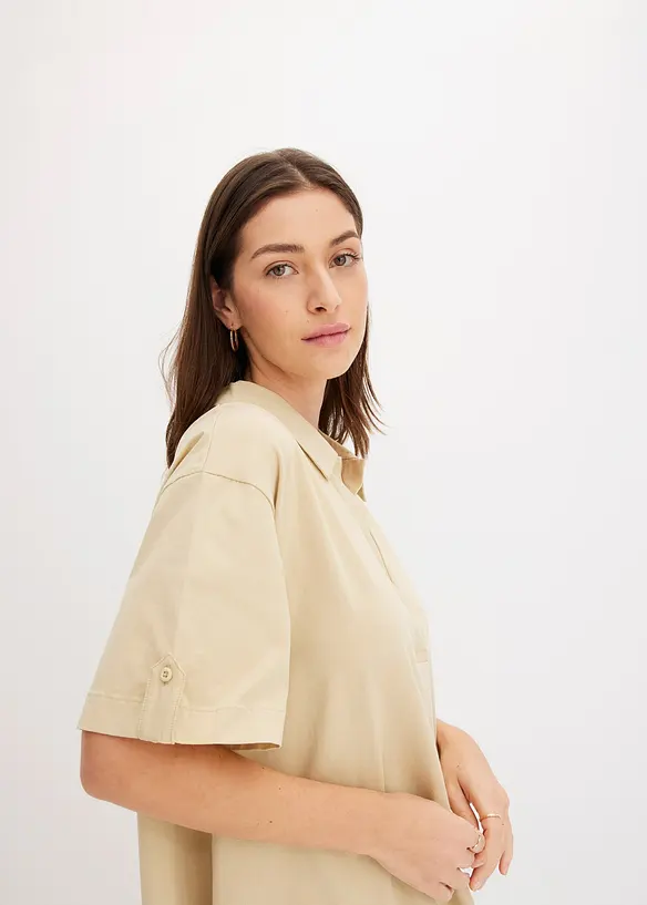 Robe-chemise en matière élastique, bonprix