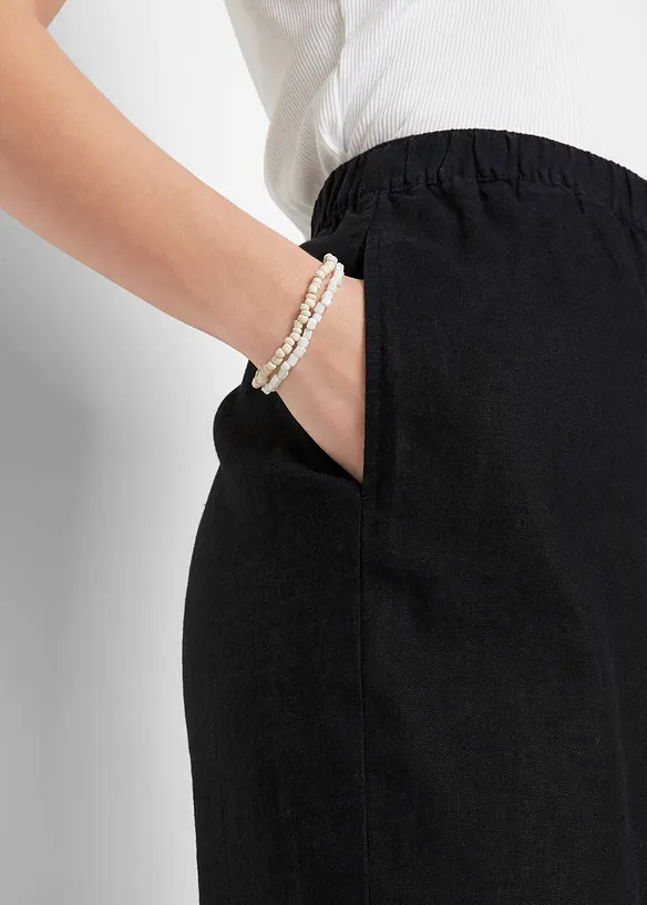 Bermuda en lin et viscose, taille haute, bonprix