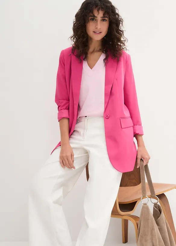 Weites Long-Shirt mit V-Ausschnitt, Kurzarm (5er Pack), bonprix