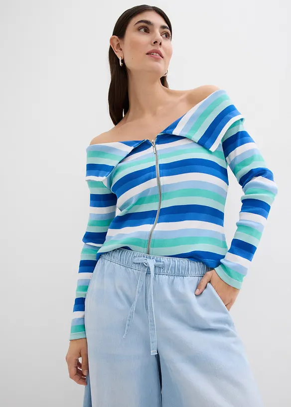 Jean large, taille mi-haute et élastiquée, bonprix