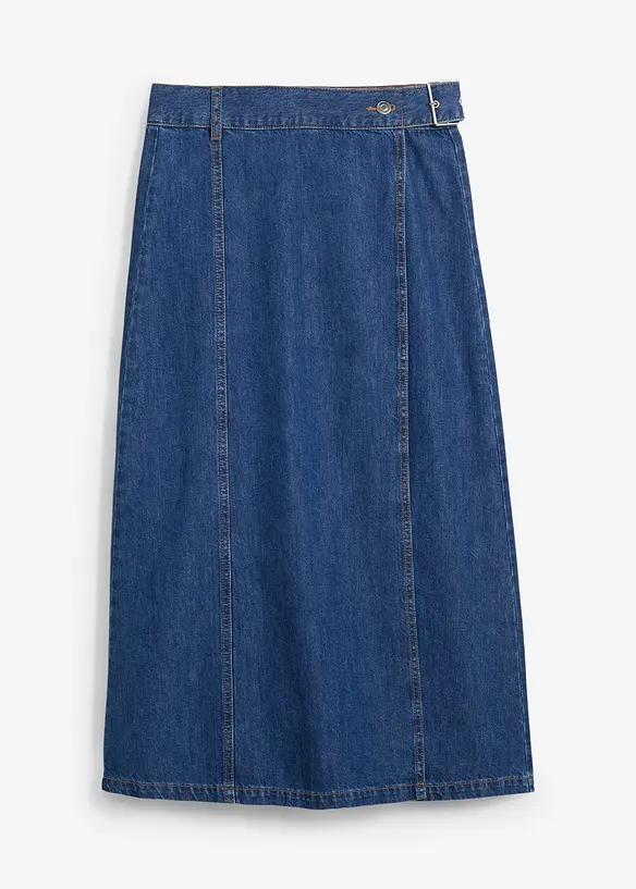 Jupe en jean, style portefeuille, super douce, bonprix