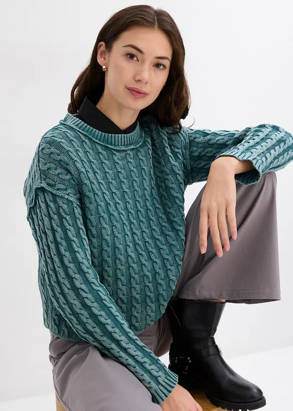 Oversize-Pullover aus reiner Baumwolle, bonprix