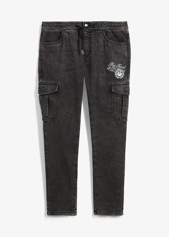 Jean cargo extensible, Regular, fuselé, bonprix