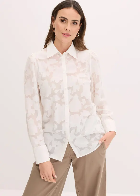 Blouse en crêpe jacquard, bonprix