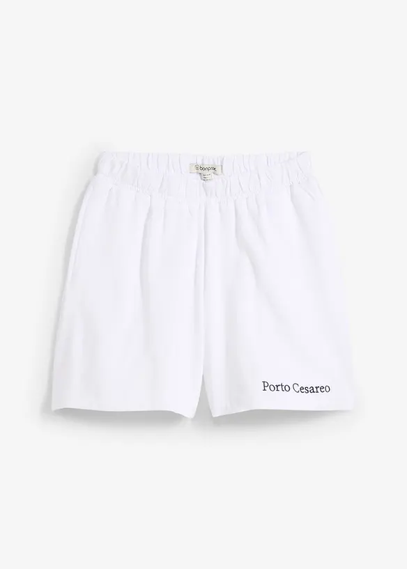 Short en molleton avec broderie, bonprix