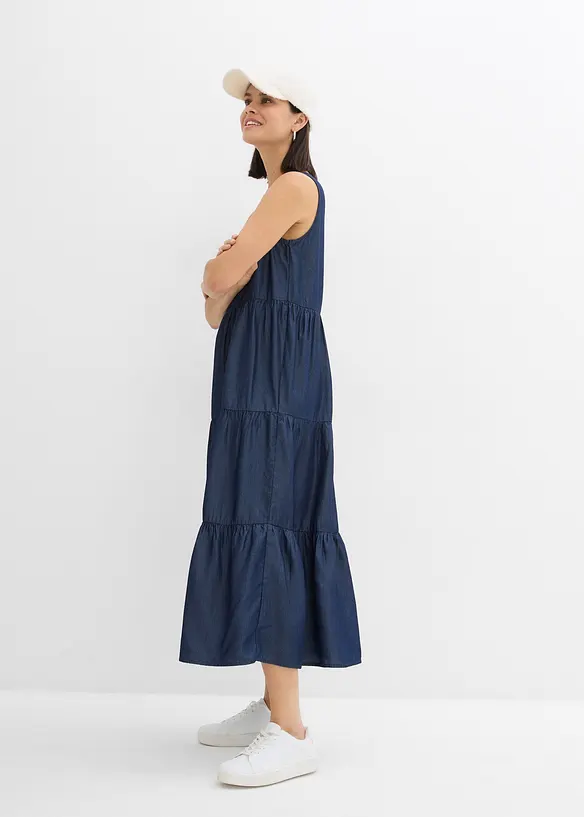 Robe midi en Lyocell lisse, bonprix