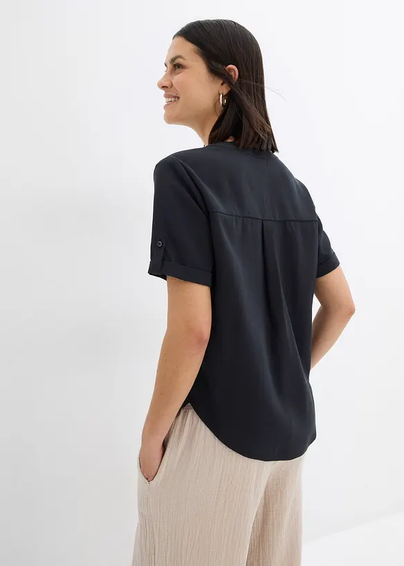 Blouse manches courtes en viscose mélangée, bonprix