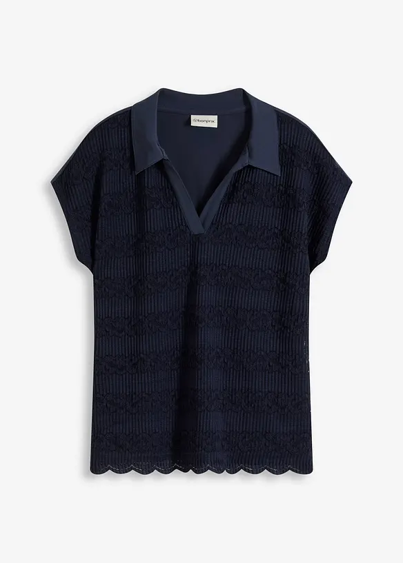 Poloshirt mit Spitze, bonprix