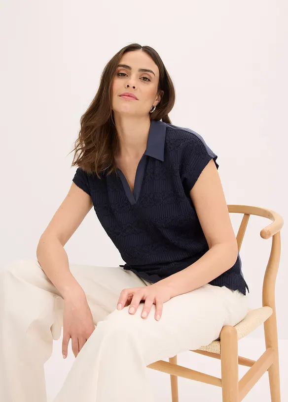 Poloshirt mit Spitze, bonprix