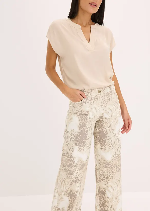Pantalon ample en twill, bonprix