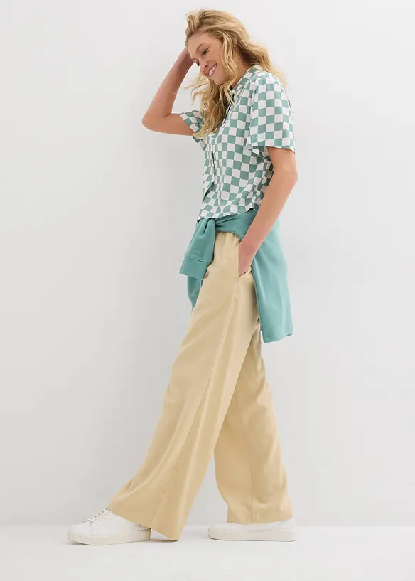 Blouse manches courtes à carreaux, bonprix