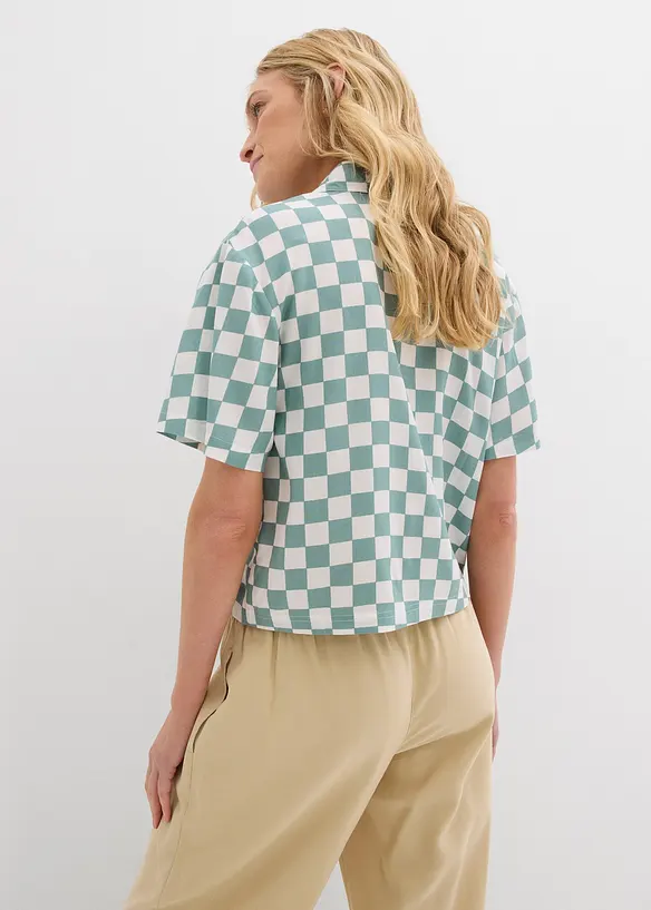 Blouse manches courtes à carreaux, bonprix