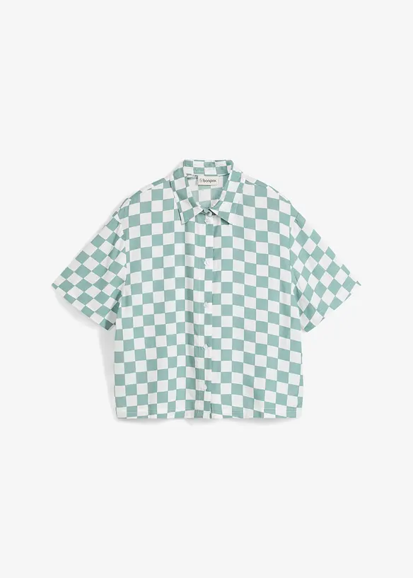 Blouse manches courtes à carreaux, bonprix