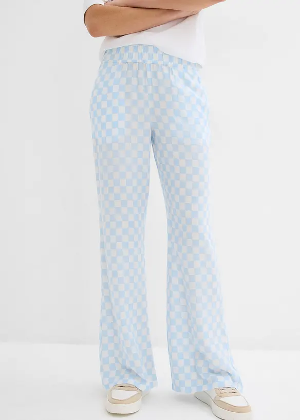 Pantalon ample à carreaux, en viscose fluide, bonprix