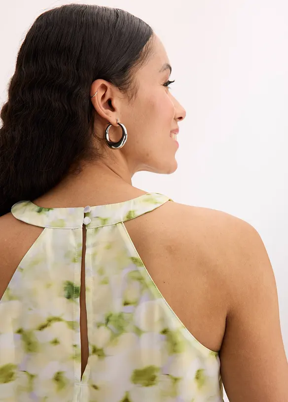 Blouse satinée sans manches, bonprix