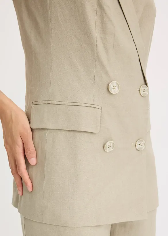 Leinen-Blazer ohne Arm, bonprix